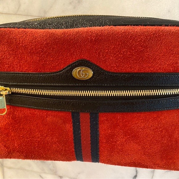 Gucci Red Suede Ophidia shoulder bag - Picture 10 of 16